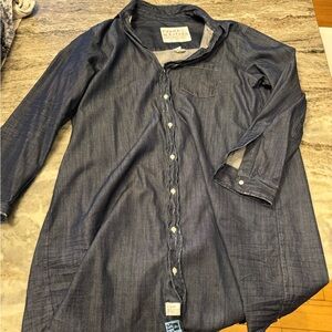 Frank & Eileen Dark Indigo Button-Down Denim Shirt Dress